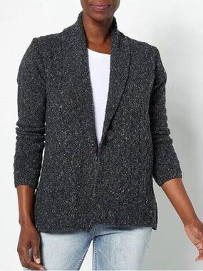Islander Merino Wool and Cashmere Blend One-Button Cardigan